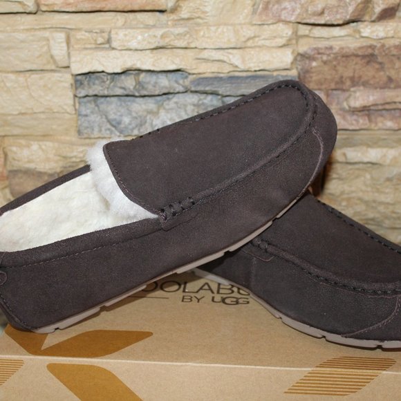 UGG KOOLABURRA MEN'S SUEDE FUR SLIPPERS BROWN - Picture 5 of 7